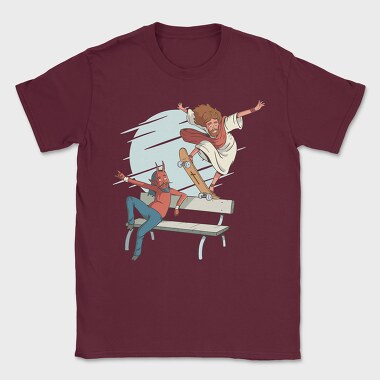 Jesus Devil Skate, Tricou Barbati (Unisex)