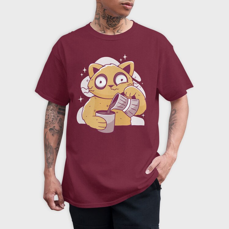 Coffee Cat, Tricou Barbati (Unisex)