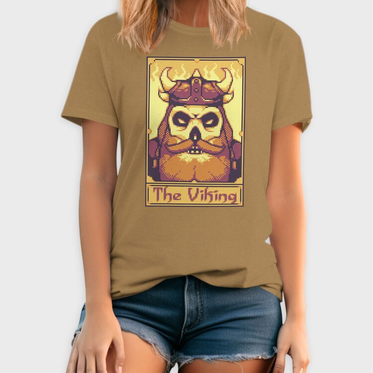Pixelart Tarot Card the Viking, Tricou Barbati (Unisex)
