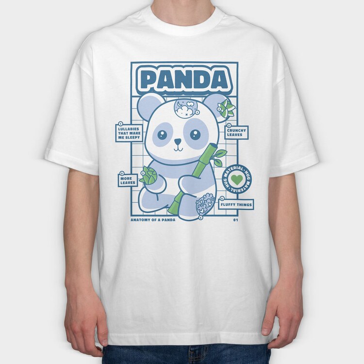 Panda Bear Animal Anatomy, Tricou Oversize Barbati (Unisex)