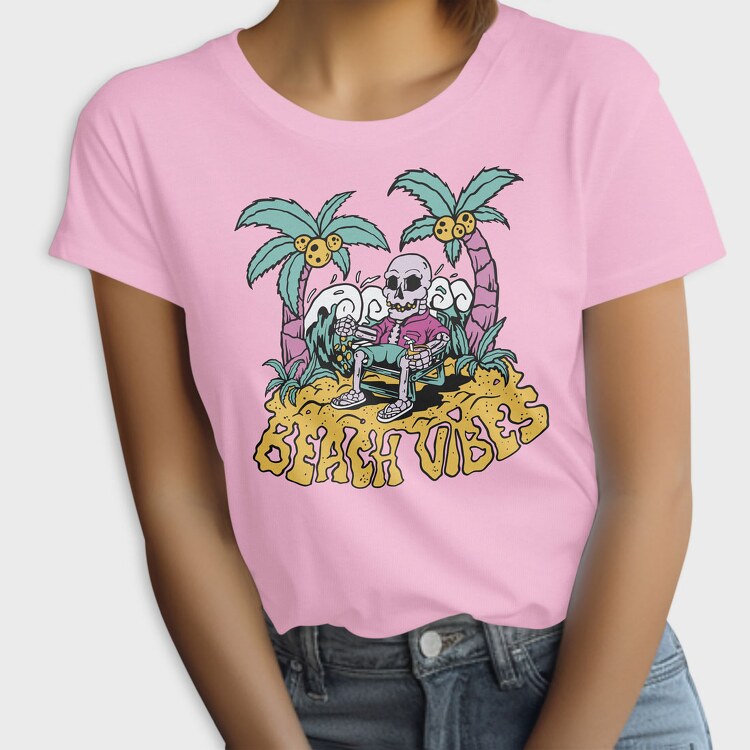 Beach Vibes Skeleton, Tricou Femei