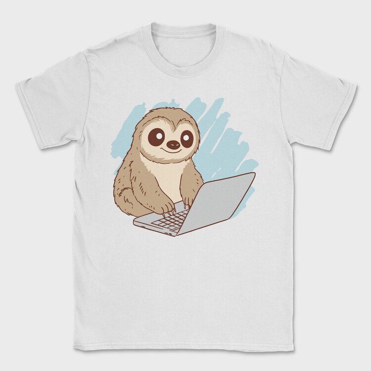Sloth Using Computer, Tricou Barbati (Unisex)