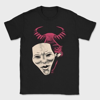 Demon And Mask Halloween, Tricou Barbati (Unisex)