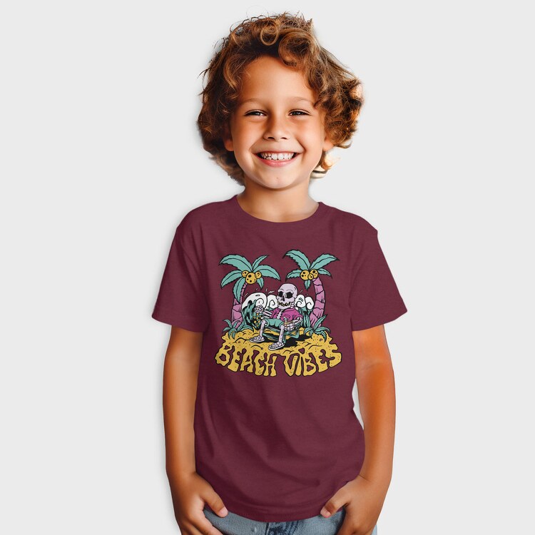 Beach Vibes Skeleton, Tricou Copii