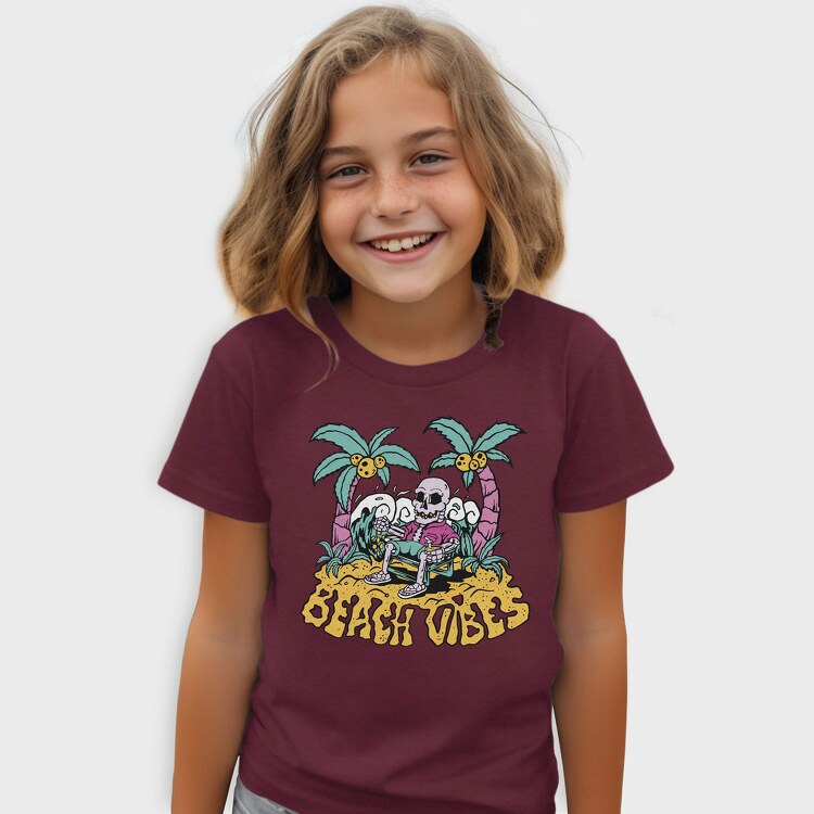 Beach Vibes Skeleton, Tricou Copii