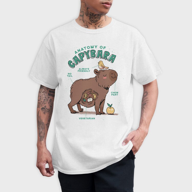 Cute Capybara Anatomy, Tricou Barbati (Unisex)