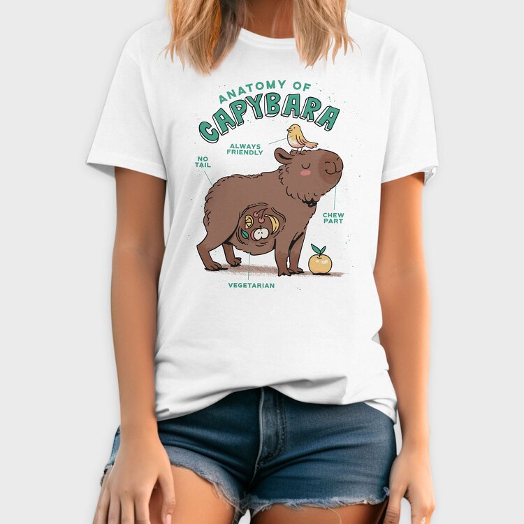 Cute Capybara Anatomy, Tricou Barbati (Unisex)
