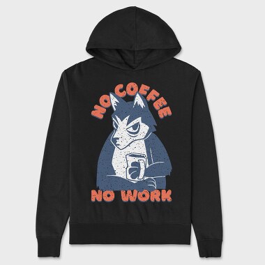 Husky No Coffee No Work, Hanorac Oversize Barbati (Unisex)