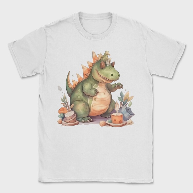 Dinosaur Fantasy Watercolor Birthday Tote, Tricou Barbati (Unisex)