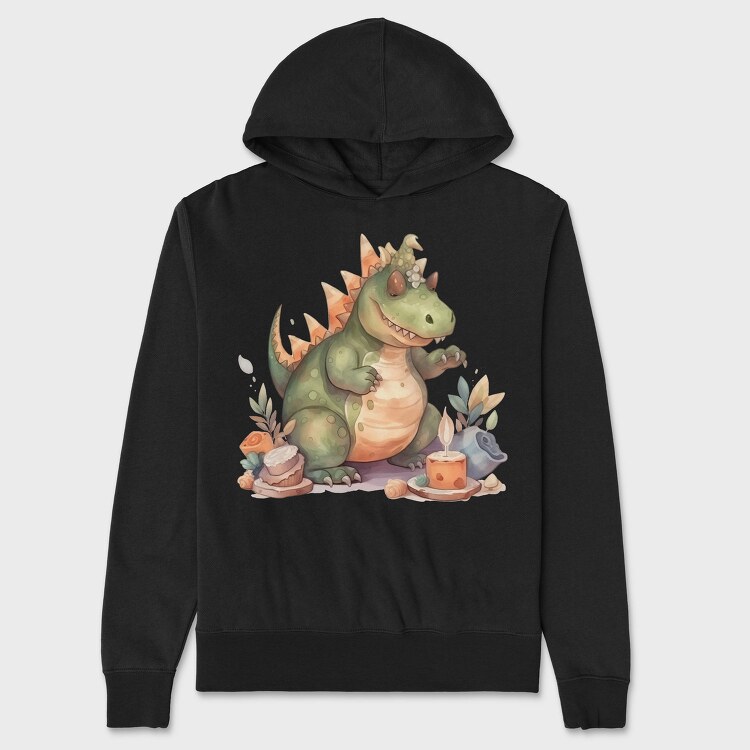 Dinosaur Fantasy Watercolor Birthday Tote, Hanorac Oversize Barbati (Unisex)