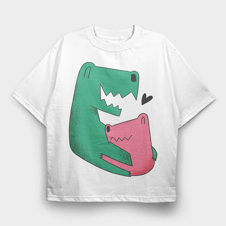 Dinosaurs Family Dad Son, Tricou Oversize Barbati (Unisex)