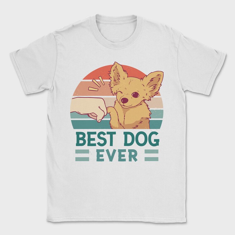 Dog And Human Retro Sunset Best Ever, Tricou Barbati (Unisex)