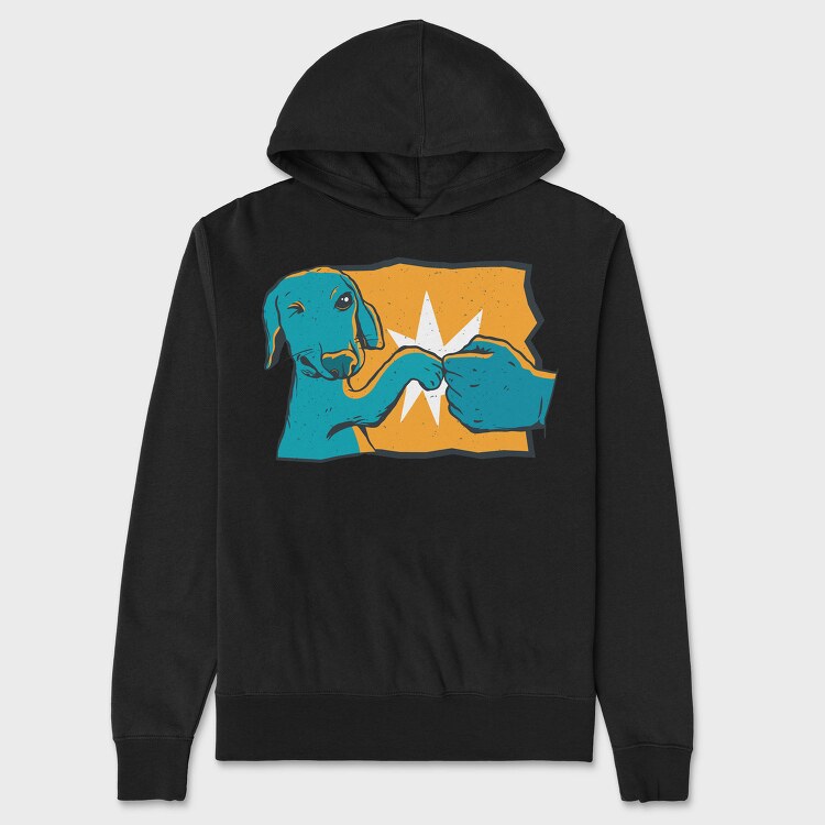 Dog Fist Bump Like Bro, Hanorac Oversize Barbati (Unisex)