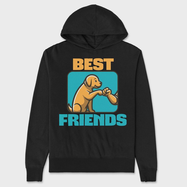 Dog Human Friendship Best Friends, Hanorac Oversize Barbati (Unisex)