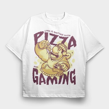 Pizza Guy Gaming, Tricou Oversize Barbati (Unisex)