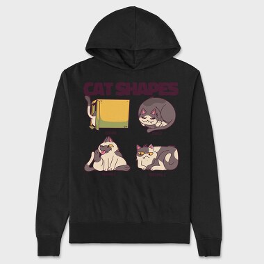 Funny Cat Shapes, Hanorac Oversize Barbati (Unisex)