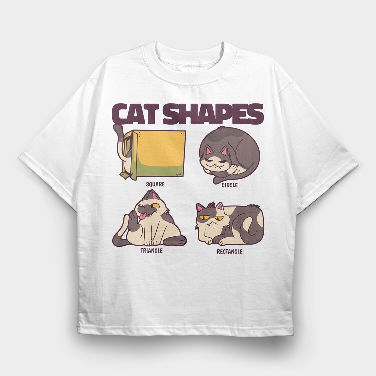 Funny Cat Shapes, Tricou Oversize Barbati (Unisex)