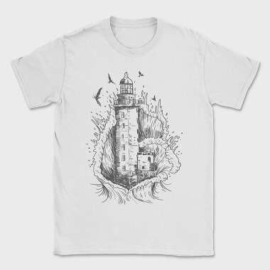 Lighthouse Wave, Tricou Barbati (Unisex)
