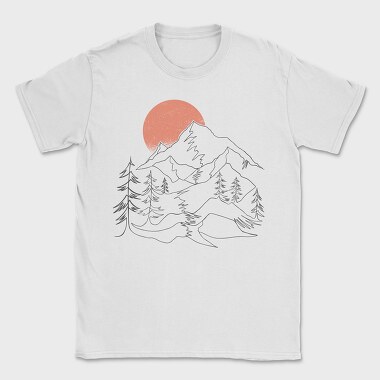 Lineart Landscape, Tricou Barbati (Unisex)