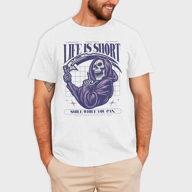 Life Is Short Smile While You Can, Tricou Barbati (Unisex)