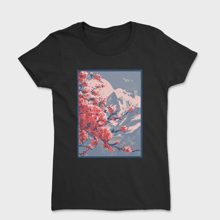 Sakura Mountains Paint, Tricou Femei