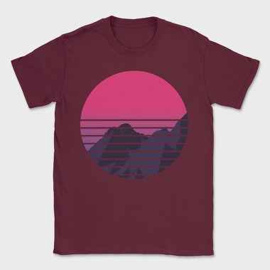 Retro Mountain, Tricou Barbati (Unisex)