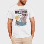 Skeleton Fishing, Tricou Barbati (Unisex)