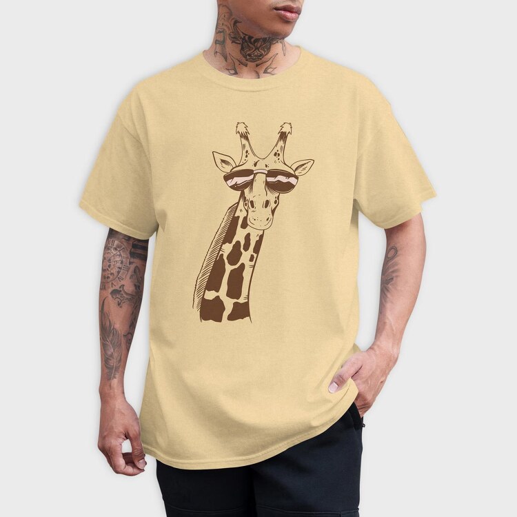 Giraffe Sunglasses, Tricou Barbati (Unisex)