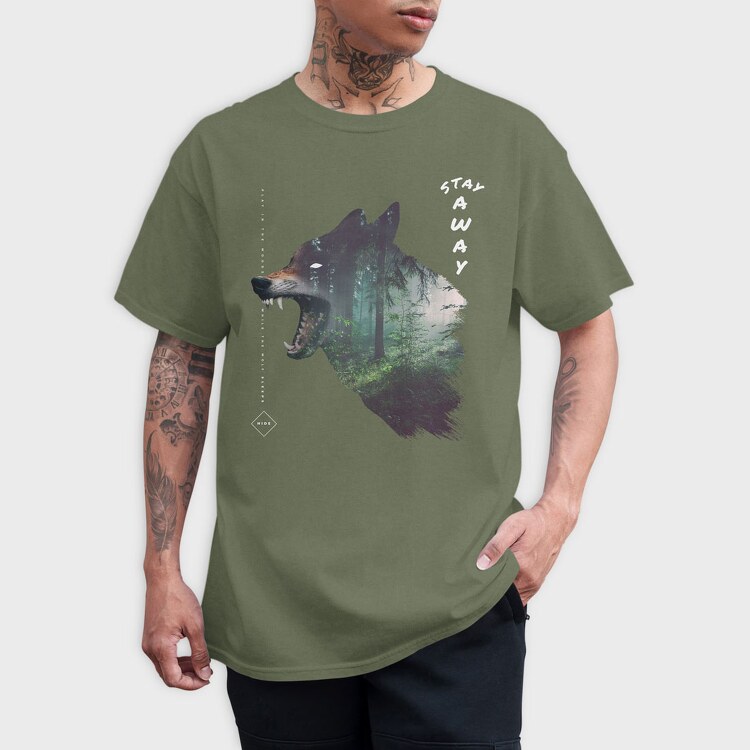 Realistic Forest Wolf, Tricou Barbati (Unisex)