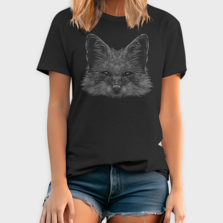 Realistic Fox Monochrome, Tricou Barbati (Unisex)