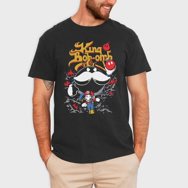 King Bob Omb Mario, Tricou Barbati (Unisex)