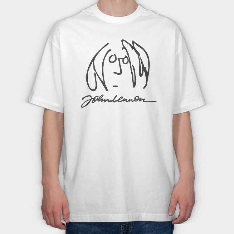 JOHN LENNON Face Art, Tricou Oversize Barbati (Unisex)