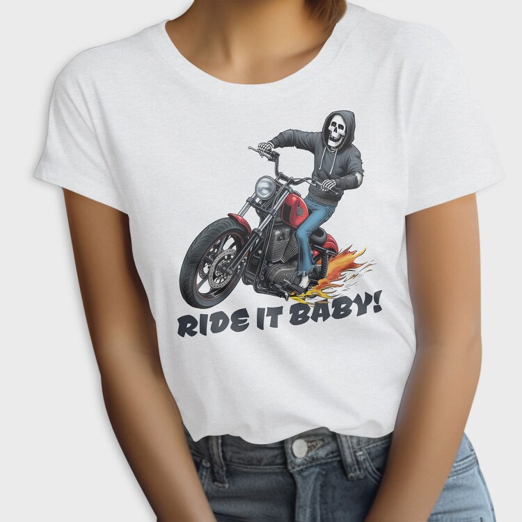 Skeleton Flames Moto, Tricou Femei