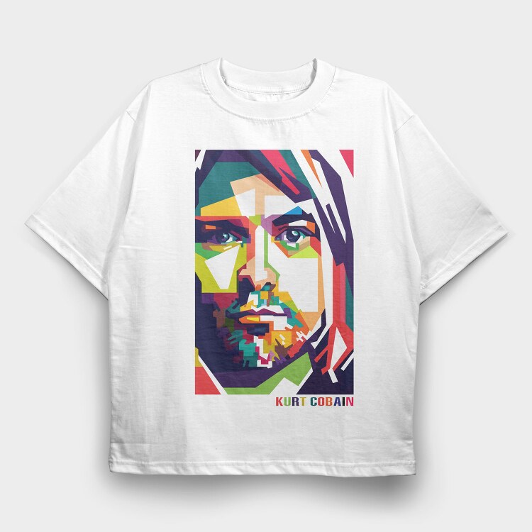K COBAIN Art1, Tricou Oversize Barbati (Unisex)