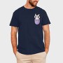 Pocket Cute Cat, Tricou Barbati (Unisex)