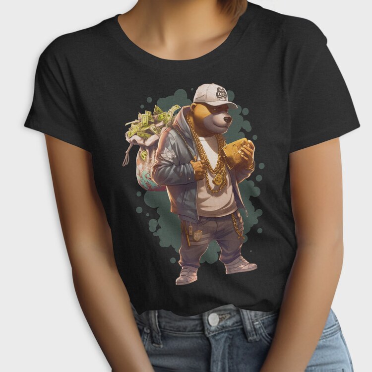 Gangster Bear Money Gold, Tricou Femei