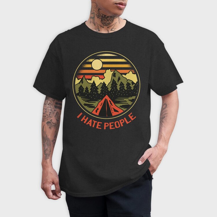Camping Retro, Tricou Barbati (Unisex)