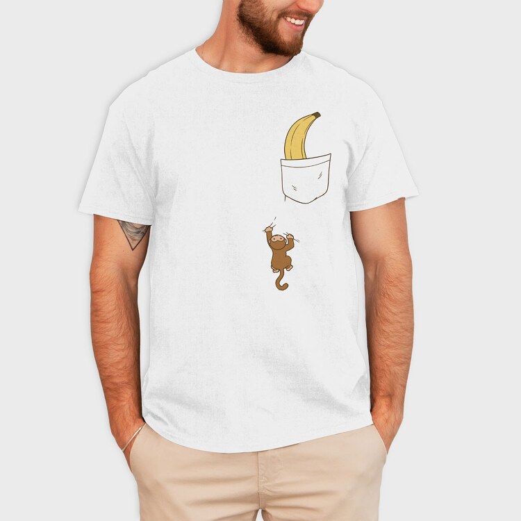 Pocket Monkey Banana, Tricou Barbati (Unisex)