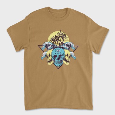 Skulls Palms Triangle, Tricou Barbati (Unisex)