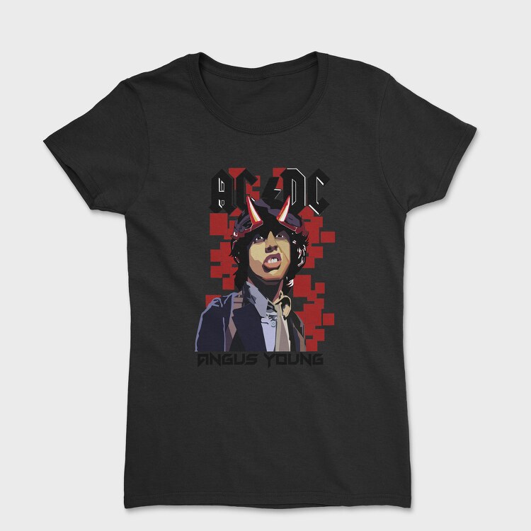 ANGUS YOUNG ACDC, Tricou Femei