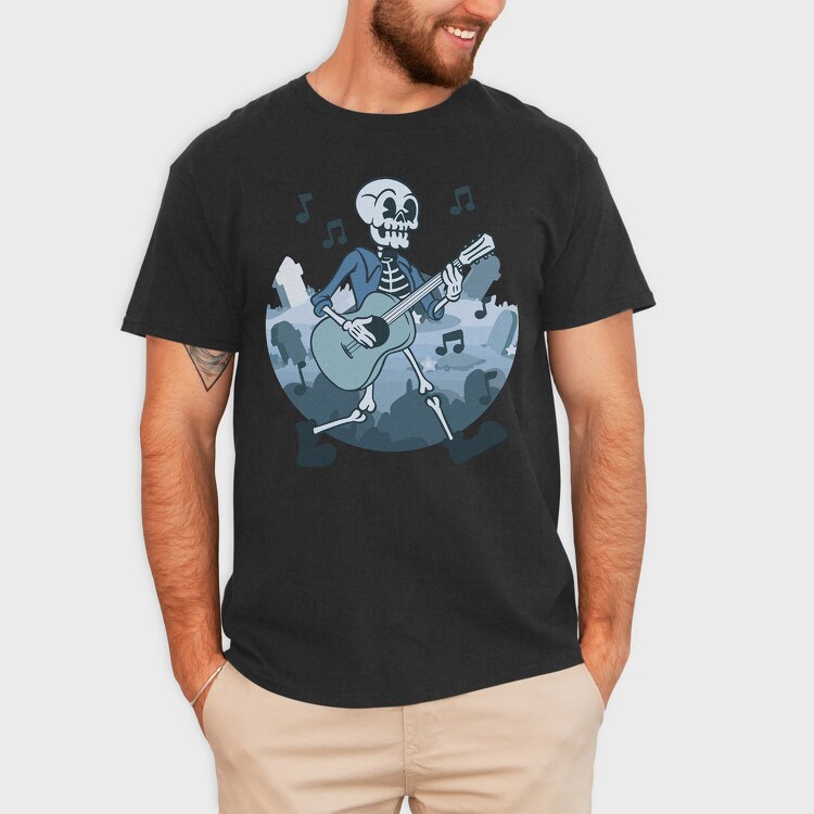 Skeleton Guitar, Tricou Barbati (Unisex)