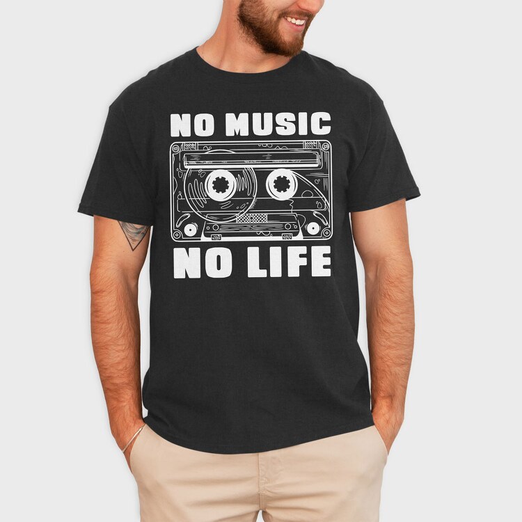 No Music No Life, Tricou Barbati (Unisex)