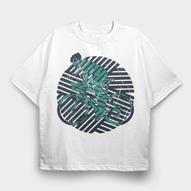 Geometric Bicycle, Tricou Oversize Barbati (Unisex)