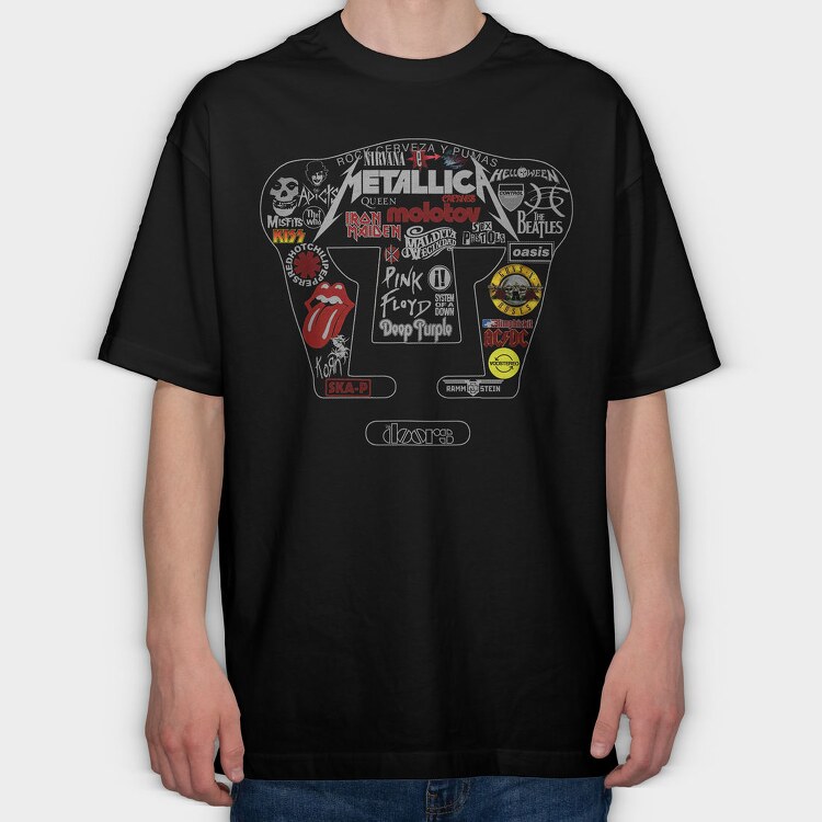 Rock Bands, Tricou Oversize Barbati (Unisex)