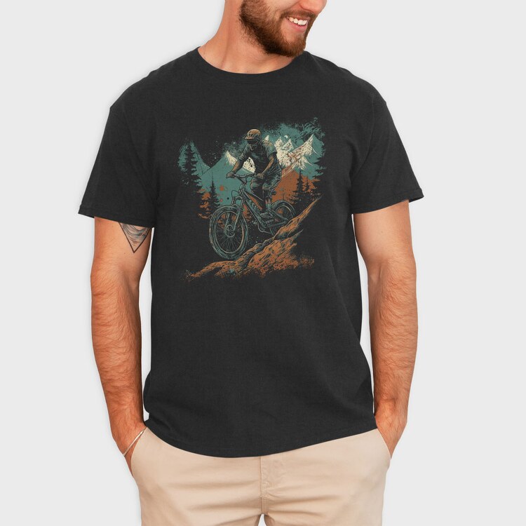 Bike Mountain, Tricou Barbati (Unisex)