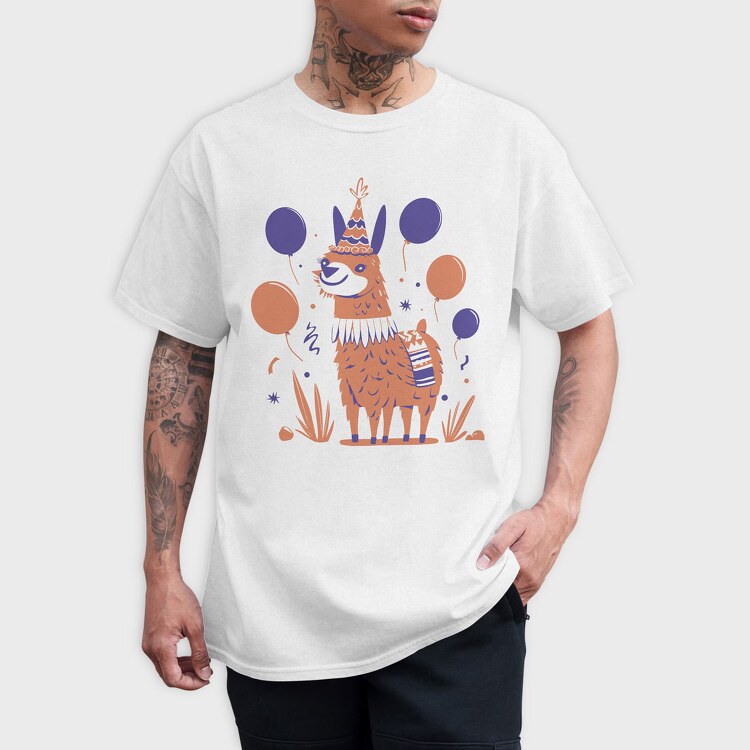Birthday Llama, Tricou Barbati (Unisex)