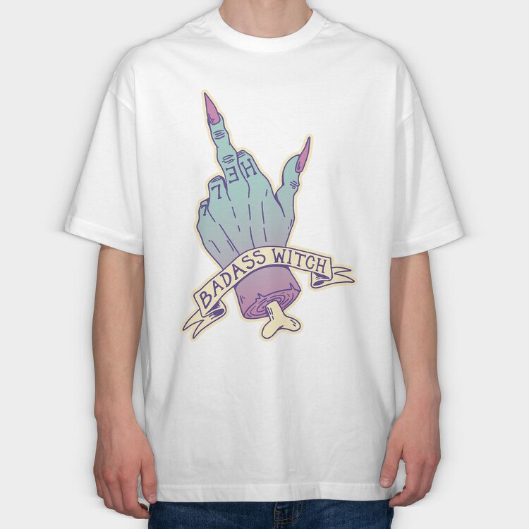 Pastel Goth Badass Witch, Tricou Oversize Barbati (Unisex)