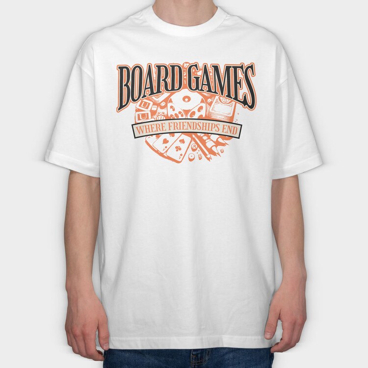 Funny Board Games, Tricou Oversize Barbati (Unisex)