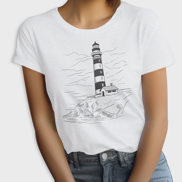 Lighthouse Illustration, Tricou Femei