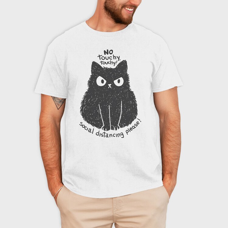 No Touchy Touchy Cat, Tricou Barbati (Unisex)